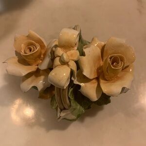 Vintage Capodimonte Porcelain Flowers in a Basket